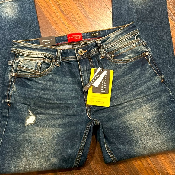 NWT Mens Truth.Substance Distressed Slim Fit Stretch Jeans - Picture 8 of 9